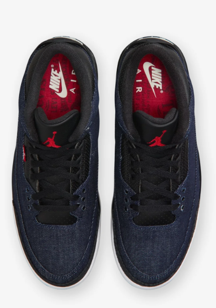 Air Jordan x Levi's 3 Retro 'Indigo & Gym Red' TD IQ8059-400